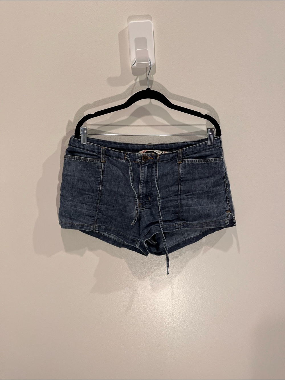 Abercrombie & Fitch Medium Blue Denim Drawstring Shorts